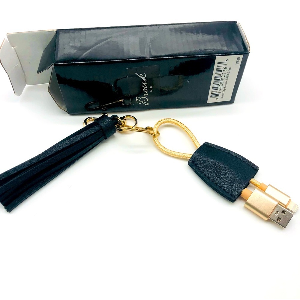 Black USB Tassel Keychain